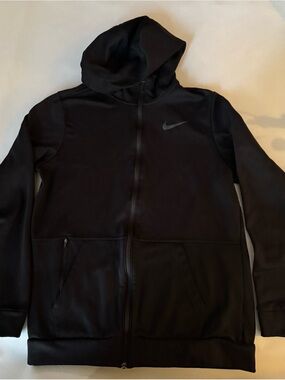Nike Dri-FIT Men’s Fleece Full Zip Hoodie Black Standard Fit Hooded Pockets M
